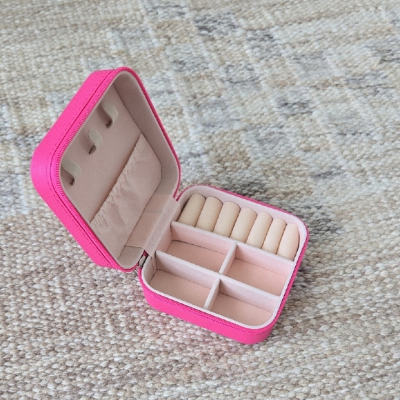 Pink Travel Jewelry Case - Picture 1 of 4